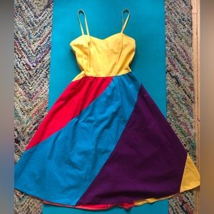 Vintage Colorblock Dress - Max and LuLu - Extra Small